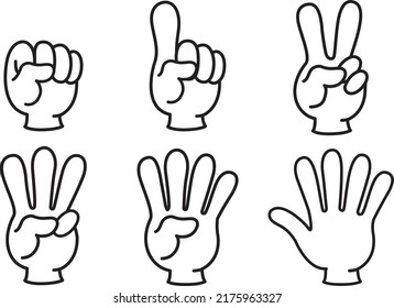 Hand illustration finger illustration set