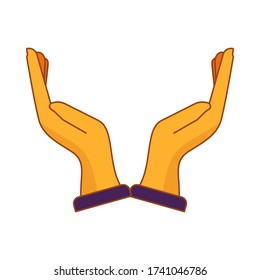 hand illustration, with flat style. theme of mutual help.