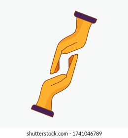 hand illustration, with flat style. theme of mutual help.