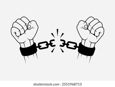 hand illustration free from chain vector