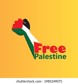 hand illustration with Free Palestine text. good to print on t-shirt or any merchandise 
