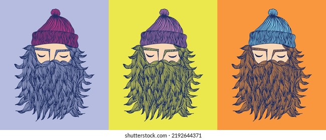 Ilustración manual del hombre con barba