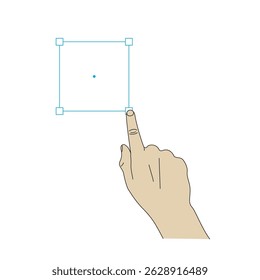 Ilustração manual, edição de objetos, conceito de interação de interface do usuário.