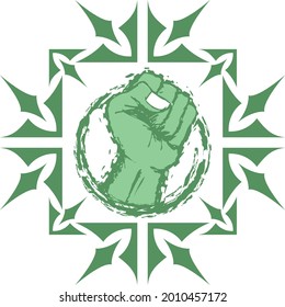 hand illustration with ornament frame