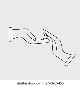 hand illustration, with outline style. theme of mutual help.