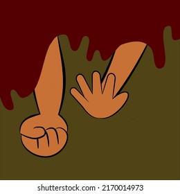 Handillustration untersagt das Schlägen. Vektorflecken