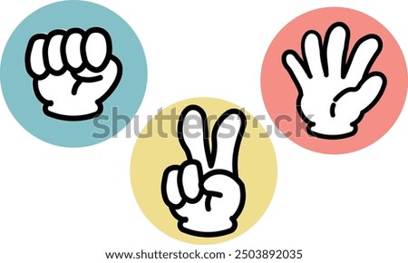 Hand illustration rock, paper, scissors Guchokipa