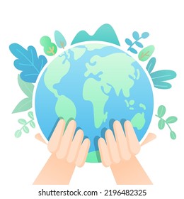 Ilustración manual que apoya la tierra.