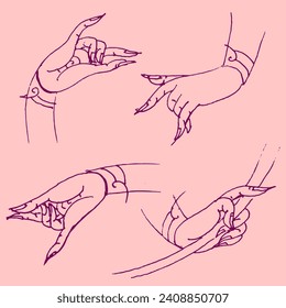 Hand illustration of Thai art vector for card, decoration, illustration