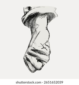 Hand illustration vector. The fist is a symbol of strength, unity, and power. Minimalist style