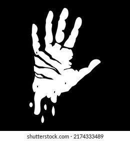 Hand illustration vector isolated on black background