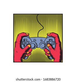 hand illustrations who are playing the game