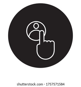 hand index button block and line style vector illustration design