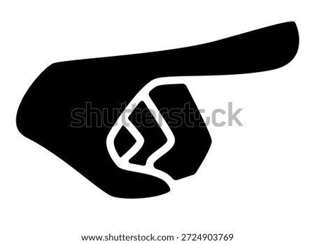Hand with index finger extended, pointing gesture, hand - vector silhouette for a logo, pictogram, or stencil. Hand and index finger