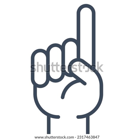 hand with index finger icon. flat vector illustration.