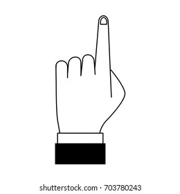 hand with index finger up icon image 