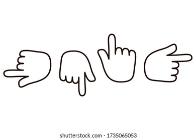 Hand index finger icon. Vector image. Stock Photo.
