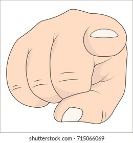 Hand With Index Finger Pointing At The Viewer. Vector Pointing Finger Or Hand Forefinger, Sign Know Your Role Place

 Icon