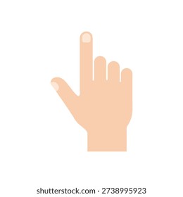 Hand with index finger touching something flat vector design on white background