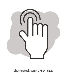hand index line style icon vector illustration design