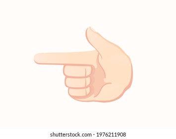 Hand index pointing left icon. Hand gesture emoji vector illustration.
