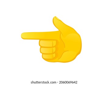 Hand Index Pointing Left Icon. Hand Gesture Emoji Vector Illustration.
