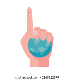 hand index up and world icon
