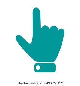 Hand indicating the direction to the top.Vector icon.