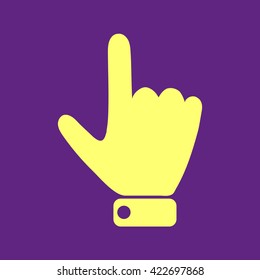 Hand indicating the direction to the top.Vector icon.