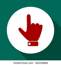 
Hand indicating the direction to the top.Vector icon.