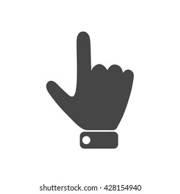 
Hand indicating the direction to the top.Vector icon.