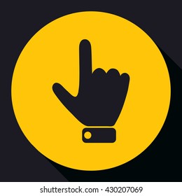 Hand indicating the direction to the top.Vector icon.