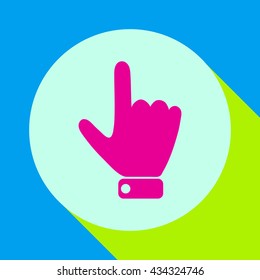 Hand indicating the direction to the top.Vector icon.