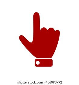 
Hand indicating the direction to the top.Vector icon.