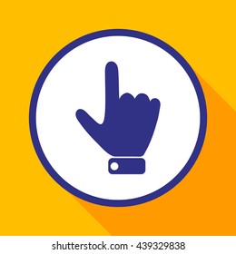 
Hand indicating the direction to the top.Vector icon.