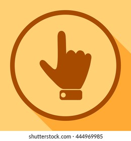 Hand indicating the direction to the top.Vector icon.