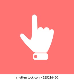 Hand indicating the direction to the top.Vector icon.