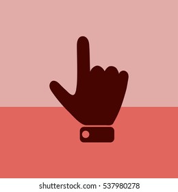Hand indicating the direction to the top.Vector icon.