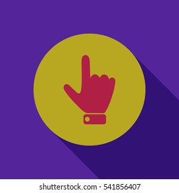 
Hand indicating the direction to the top.Vector icon.