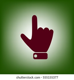 
Hand indicating the direction to the top.Vector icon.