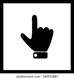 Hand indicating the direction to the top.Vector icon.