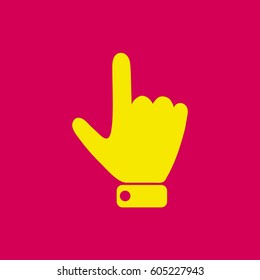 
Hand indicating the direction to the top.Vector icon.