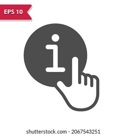 Hand mit Info Button Symbol. Professionelles, Pixel perfektes Symbol, EPS10-Format.