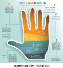Hand info graphic design, Business concept design. Clean vector.
