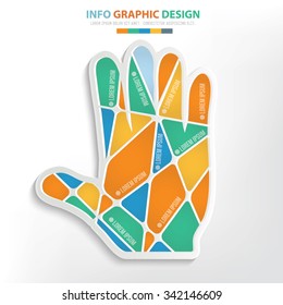 Hand info graphic design. Clean vector
