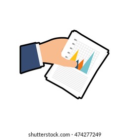 hand infographic document paper icon. Isolated and flat illustration. Vector graphic