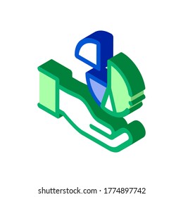 Hand Infographic Icon Vector. Isometric Hand Infographic isometric sign. color isolated symbol illustration