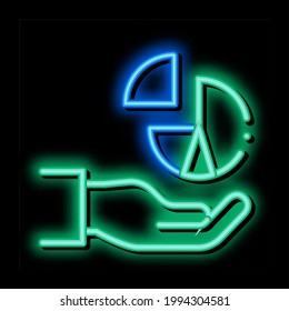 Hand Infographic neon light sign vector. Glowing bright icon Hand Infographic isometric sign. transparent symbol illustration