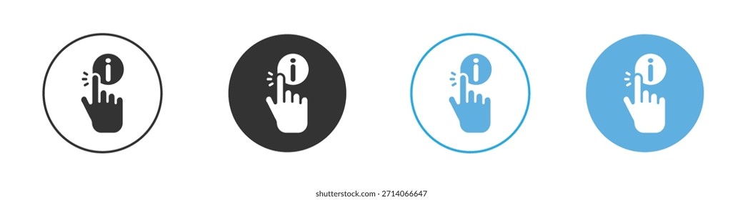 Hand with information icon. Graphic icon design template
