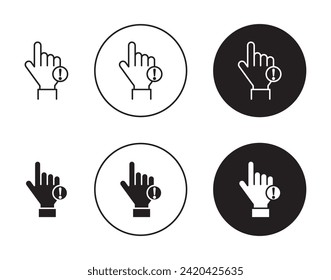 Hand with Information Vector Illustration Set. Hand Hint with Finger Pointed Sign in Suitable for Apps and Websites UI Design Style.